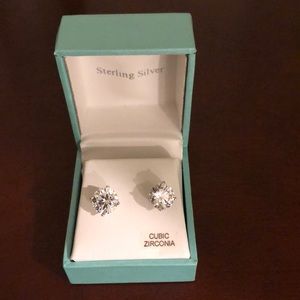 Cubic Zirconia Large Stud Earrings